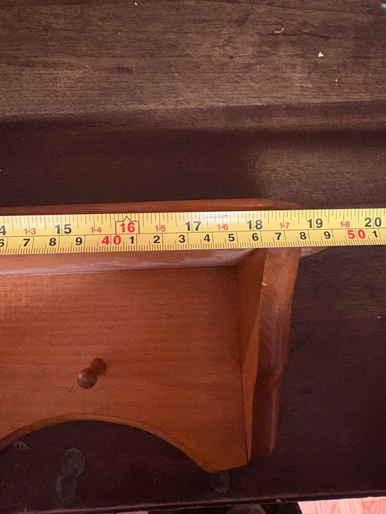 Wooden Heart Accent Wall Shelf in Honey Brown - Picture 3 of 4